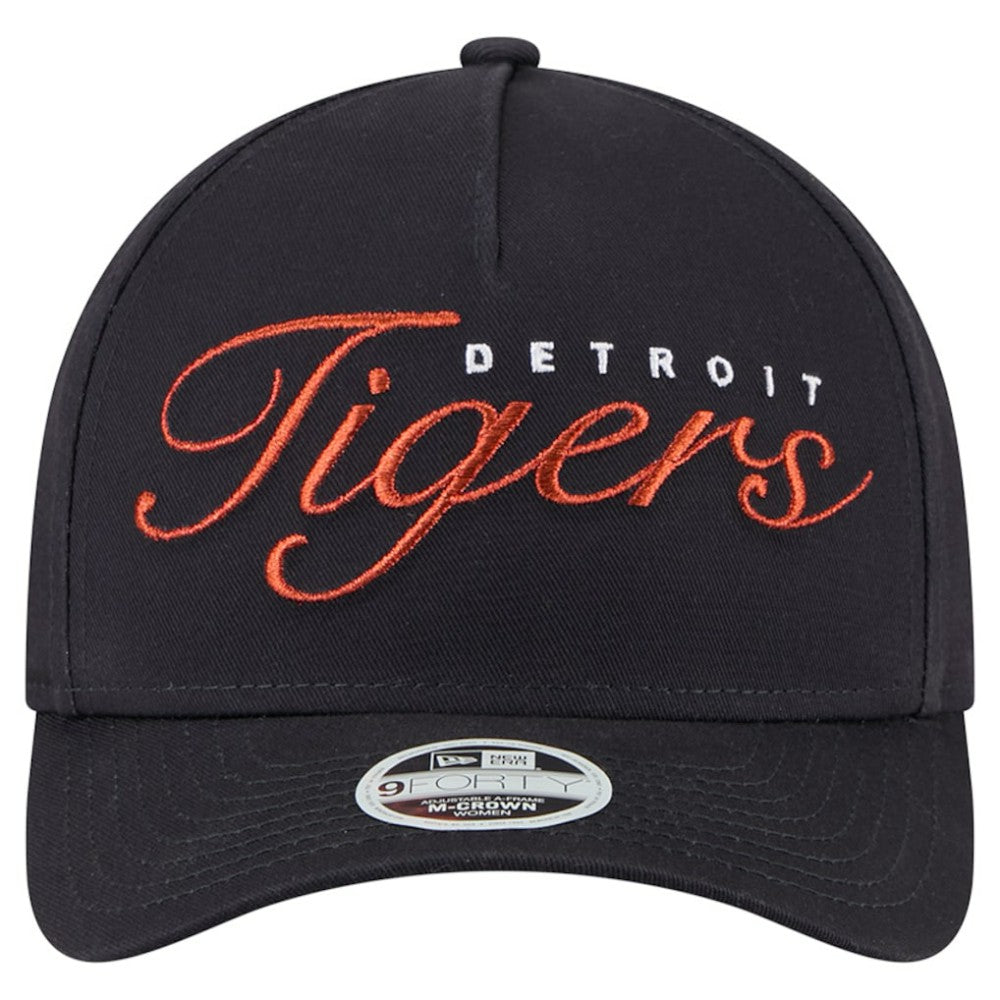 Detroit Tigers Women's Metallic A-Frame 9FORTY Adjustable Hat Navy