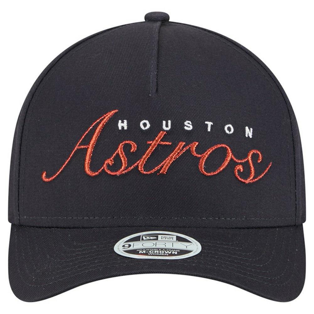 Houston Astros Women's Metallic A-Frame 9FORTY Adjustable Hat Navy