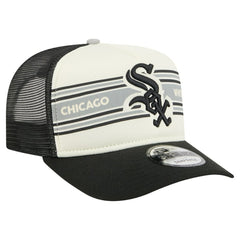 Chicago White Sox Banner A-Frame 9FIFTY Trucker Snapback Hat Cream/Black