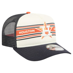 Houston Astros Banner A-Frame 9FIFTY Trucker Snapback Hat Cream/Navy