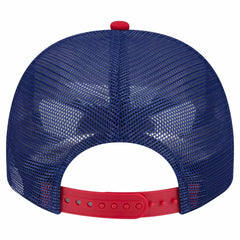 Texas Rangers Banner A-Frame 9FIFTY Trucker Snapback Hat Cream/Royal