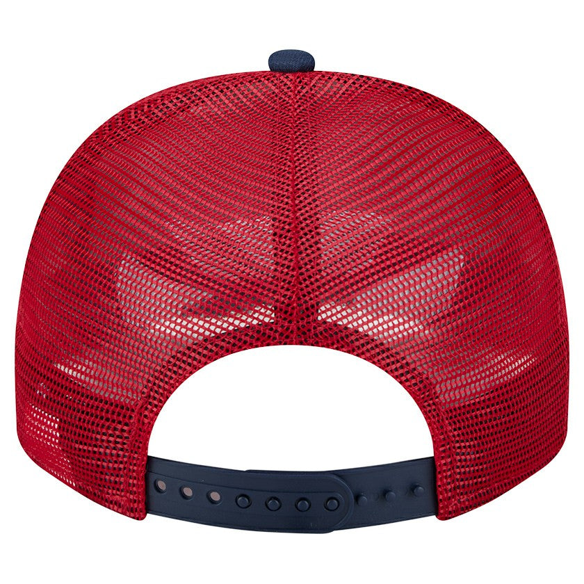 Los Angeles Angels Banner A-Frame 9FIFTY Trucker Snapback Hat Cream/Red