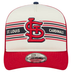 St. Louis Cardinals Banner A-Frame 9FIFTY Trucker Snapback Hat Cream/Red
