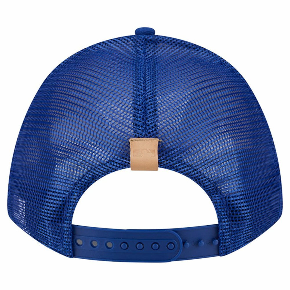 New York Mets Text A-Frame Trucker 9FORTY Hat Stone/Royal