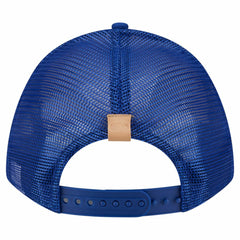 New York Mets Text A-Frame Trucker 9FORTY Hat Stone/Royal