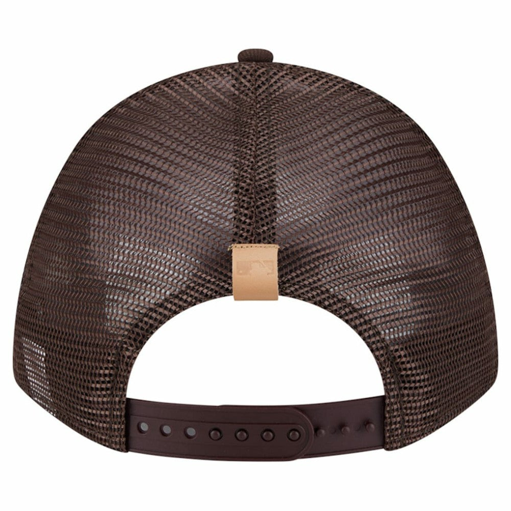 San Diego Padres Text A-Frame Trucker 9FORTY Hat Stone/Brown