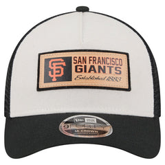 San Francisco Giants Text A-Frame Trucker 9FORTY Hat Stone/Black