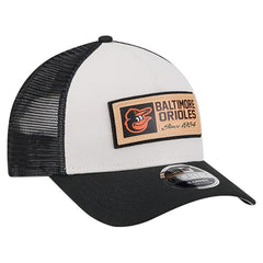 Baltimore Orioles Text A-Frame Trucker 9FORTY Hat Stone/Black