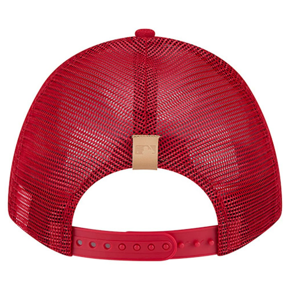 Cincinnati Reds Text A-Frame Trucker 9FORTY Hat Stone/Red