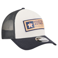 Houston Astros Text A-Frame Trucker 9FORTY Hat Stone/Navy