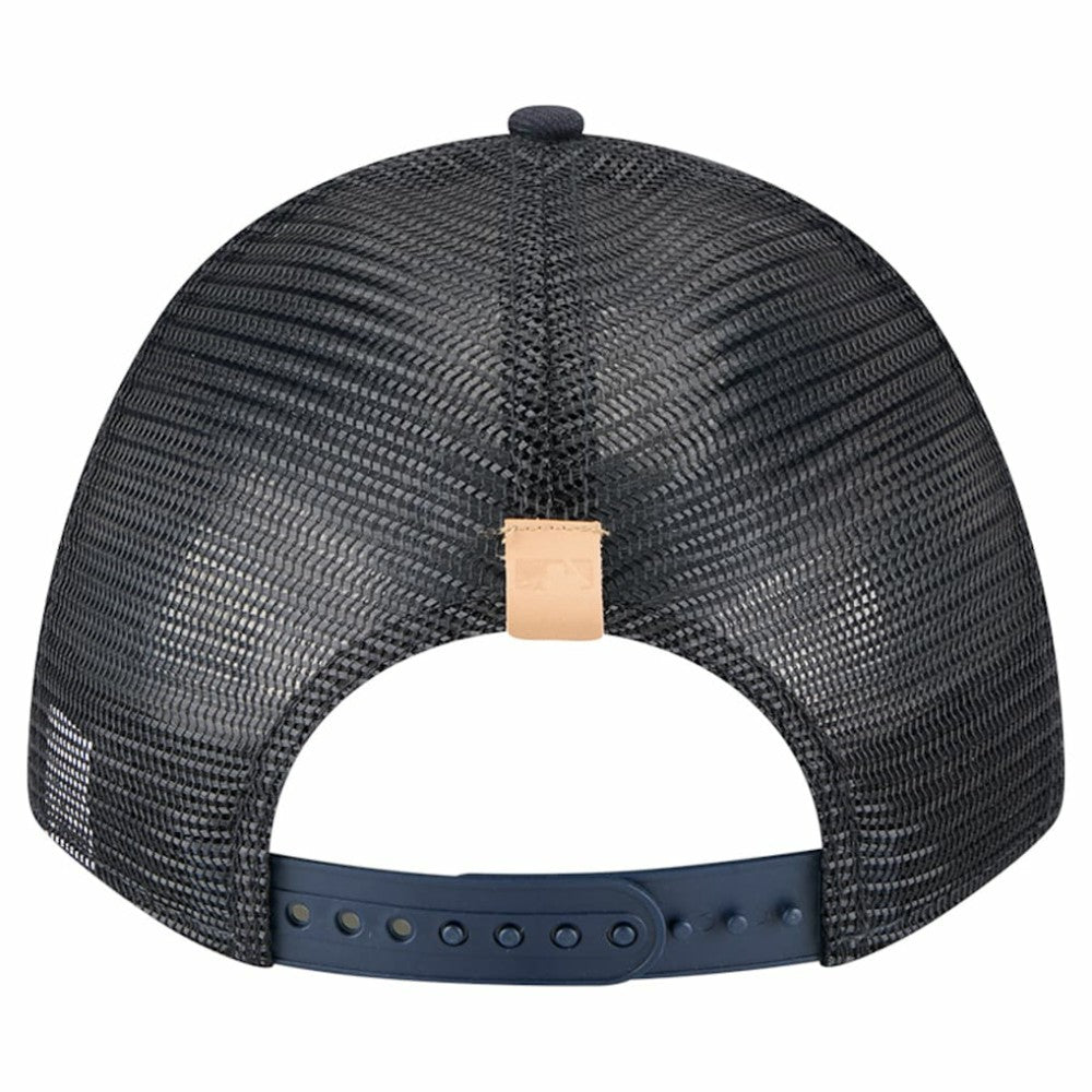 Houston Astros Text A-Frame Trucker 9FORTY Hat Stone/Navy