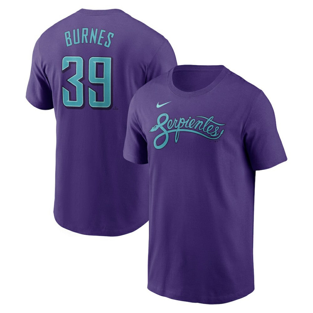 Corbin Burnes Arizona Diamondbacks 2025 City Connect Fuse Name & Number T-Shirt Purple
