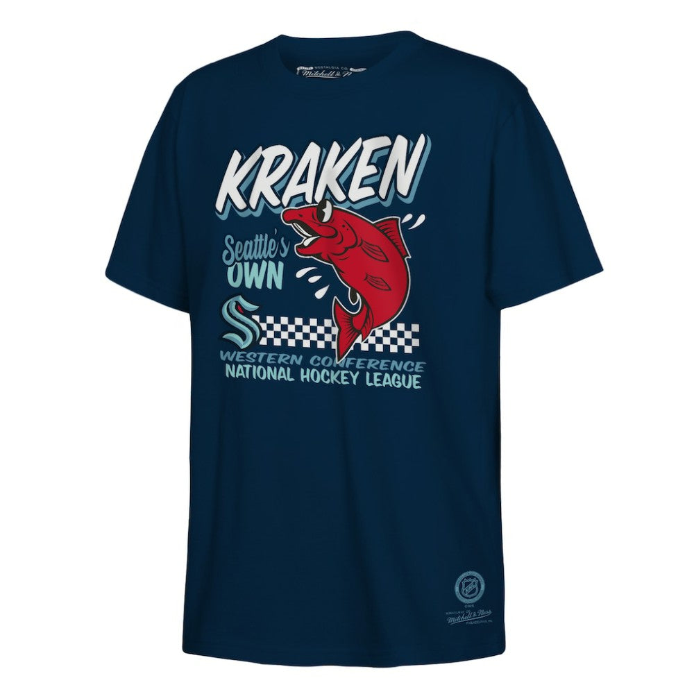 Seattle Kraken Mitchell & Ness Youth Concession Stand T-Shirt - Deep Sea Blue T-shirts