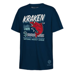 Seattle Kraken Mitchell & Ness Youth Concession Stand T-Shirt - Deep Sea Blue T-shirts