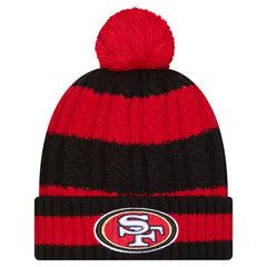 San Francisco 49ers New Era Women's Braided Cuffed Knit Hat with Pom - Scarlet sale