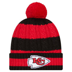 Kansas City Chiefs New Era Women's Braided Cuffed Knit Hat with Pom - Red discount