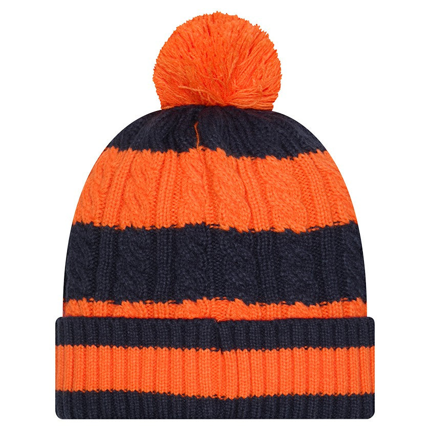 Denver Broncos New Era Women's Braided Cuffed Knit Hat with Pom - Orange on sale