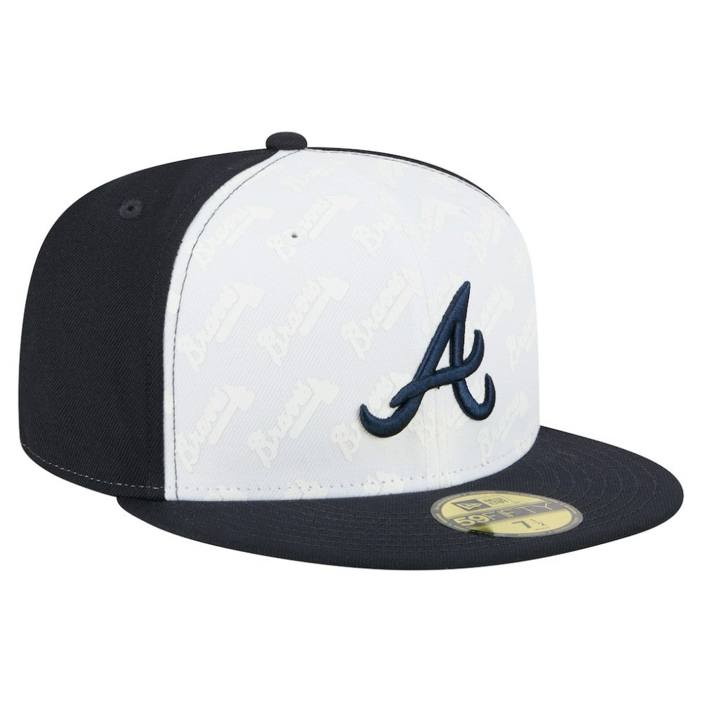 Atlanta Braves Repeat 59FIFTY Fitted Hat White/Navy