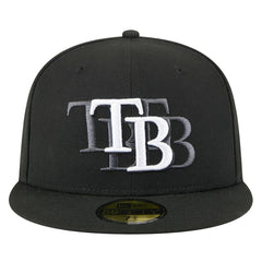 Tampa Bay Rays Tri-Hit 59FIFTY Fitted Hat Black