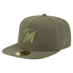 Miami Marlins Color Pack A-Frame 59FIFTY Fitted Hat Olive