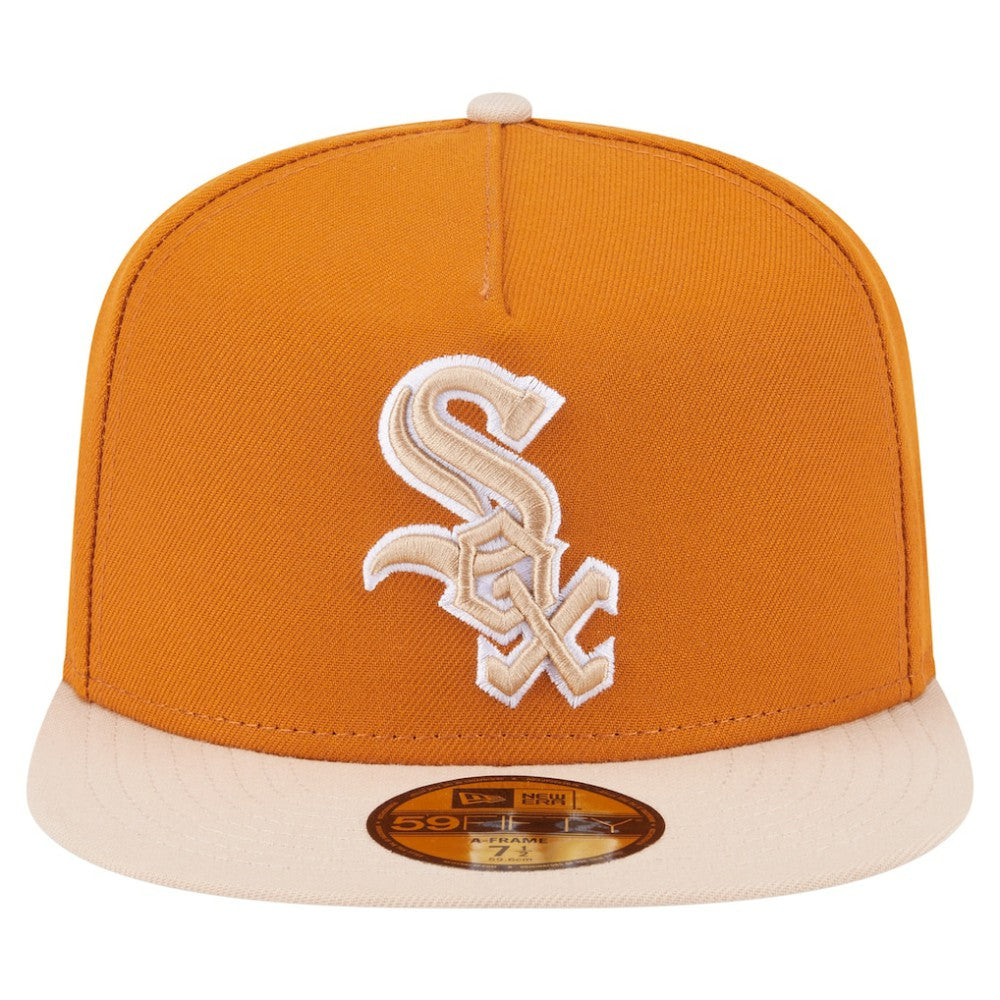 Chicago White Sox Two-Tone Color Pack A-Frame 59FIFTY Fitted Hat Orange/Light Beige