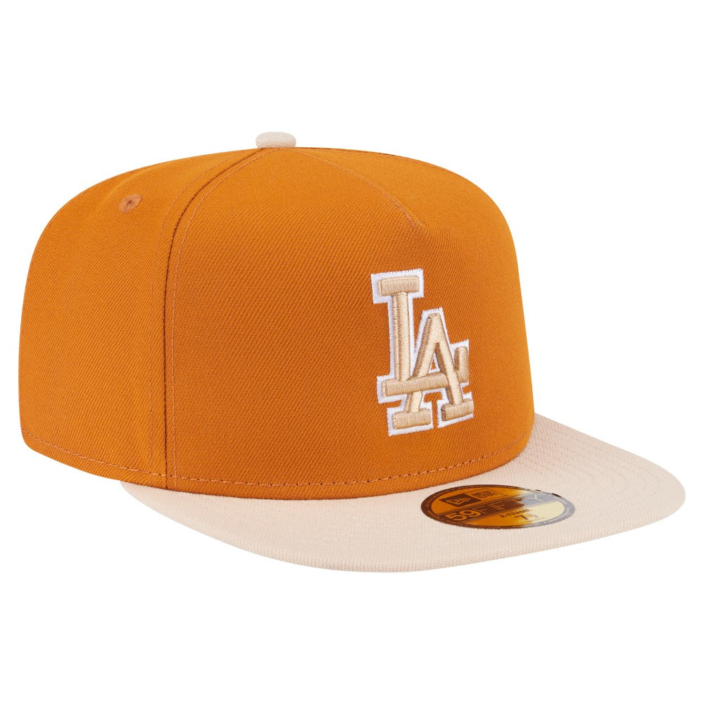 Los Angeles Dodgers Two-Tone Color Pack A-Frame 59FIFTY Fitted Hat Orange/Light Beige