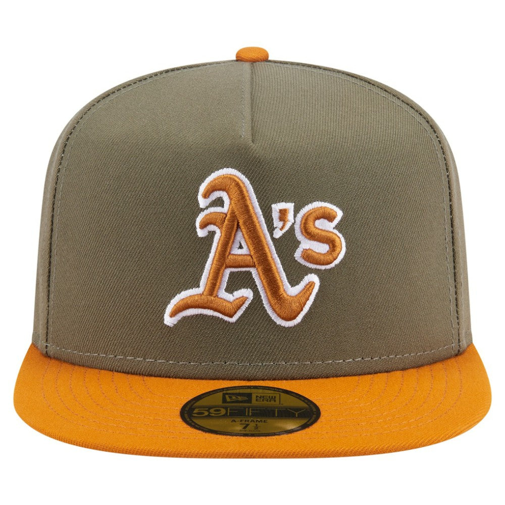 Athletics Two-Tone Color Pack A-Frame 59FIFTY Fitted Hat Olive/Orange