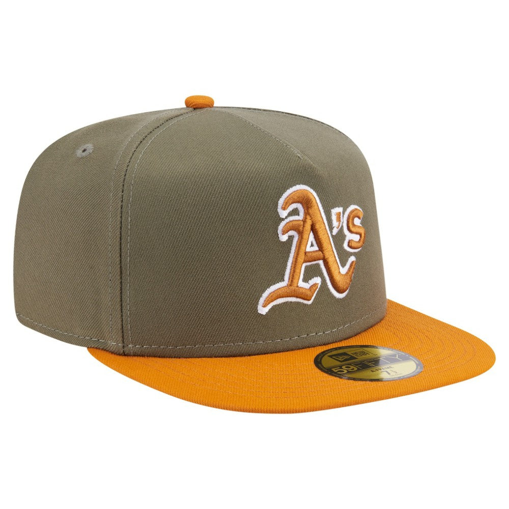 Athletics Two-Tone Color Pack A-Frame 59FIFTY Fitted Hat Olive/Orange