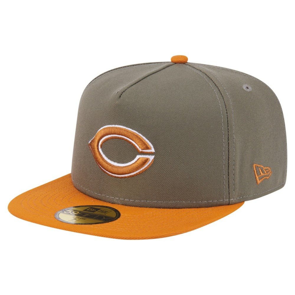 Cincinnati Reds Two-Tone Color Pack A-Frame 59FIFTY Fitted Hat Olive/Orange