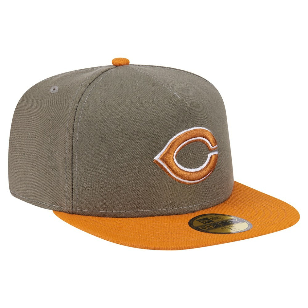 Cincinnati Reds Two-Tone Color Pack A-Frame 59FIFTY Fitted Hat Olive/Orange