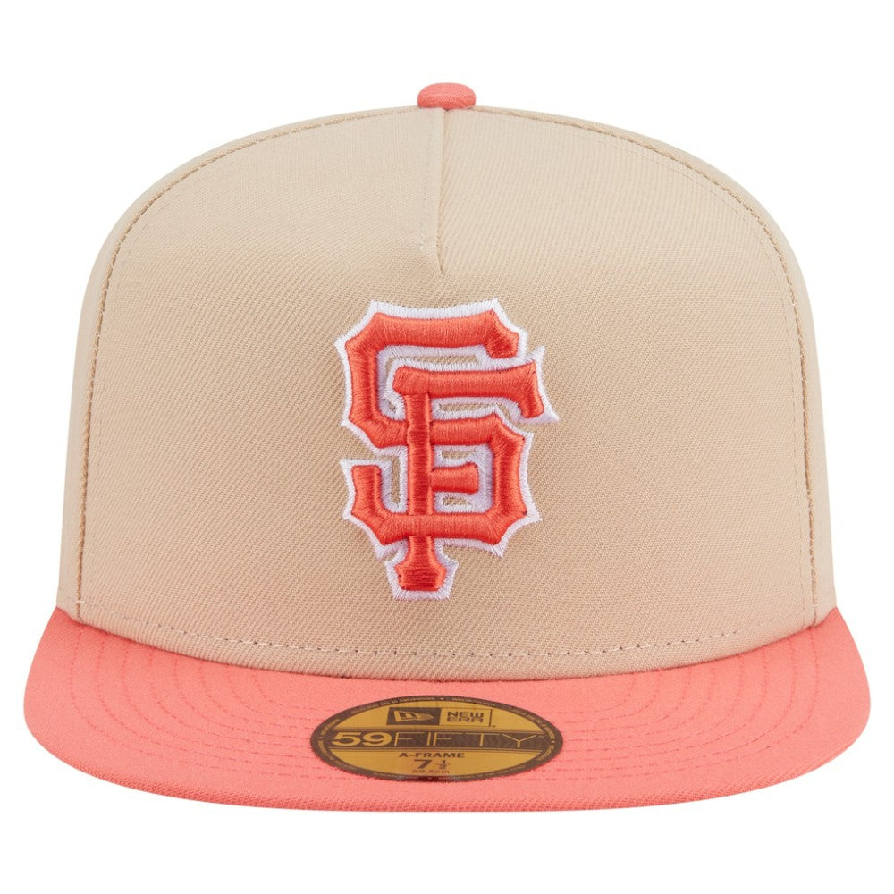 San Francisco Giants Two-Tone Color Pack A-Frame 59FIFTY Fitted Hat Light Beige/Coral