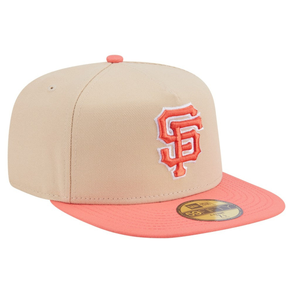 San Francisco Giants Two-Tone Color Pack A-Frame 59FIFTY Fitted Hat Light Beige/Coral