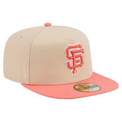 San Francisco Giants Two-Tone Color Pack A-Frame 59FIFTY Fitted Hat Light Beige/Coral