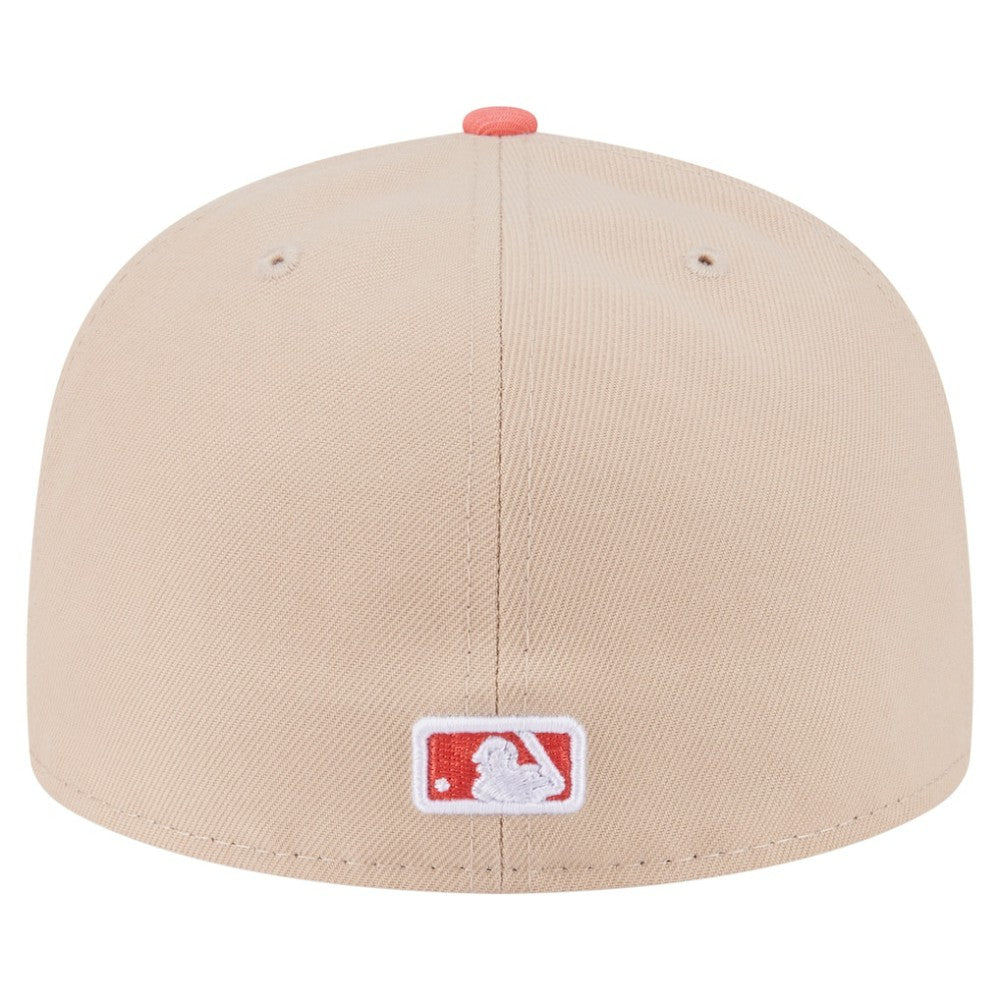 Chicago Cubs Two-Tone Color Pack A-Frame 59FIFTY Fitted Hat Light Beige/Coral