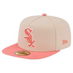 Chicago White Sox Two-Tone Color Pack A-Frame 59FIFTY Fitted Hat Light Beige/Coral