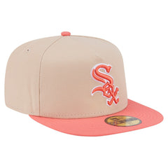 Chicago White Sox Two-Tone Color Pack A-Frame 59FIFTY Fitted Hat Light Beige/Coral