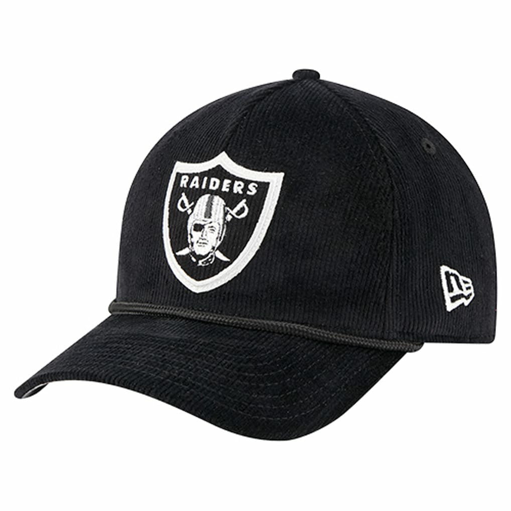 Las Vegas Raiders New Era Cord Corduroy 9FORTY A-Frame Adjustable Hat - Black cheap