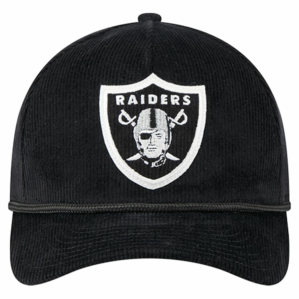 Las Vegas Raiders New Era Cord Corduroy 9FORTY A-Frame Adjustable Hat - Black cheap