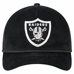 Las Vegas Raiders New Era Cord Corduroy 9FORTY A-Frame Adjustable Hat - Black cheap