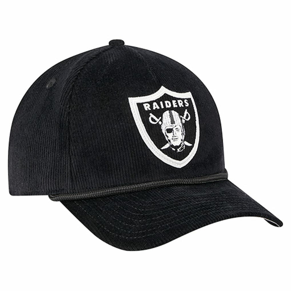 Las Vegas Raiders New Era Cord Corduroy 9FORTY A-Frame Adjustable Hat - Black cheap