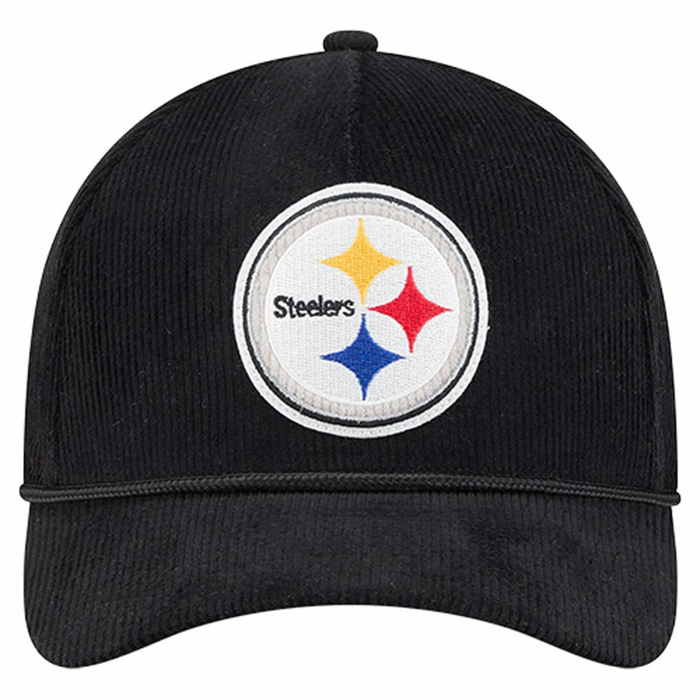 Pittsburgh Steelers New Era Cord Corduroy 9FORTY A-Frame Adjustable Hat - Black sale