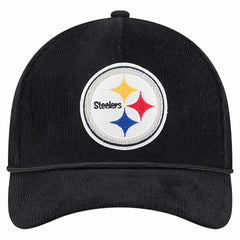 Pittsburgh Steelers New Era Cord Corduroy 9FORTY A-Frame Adjustable Hat - Black sale
