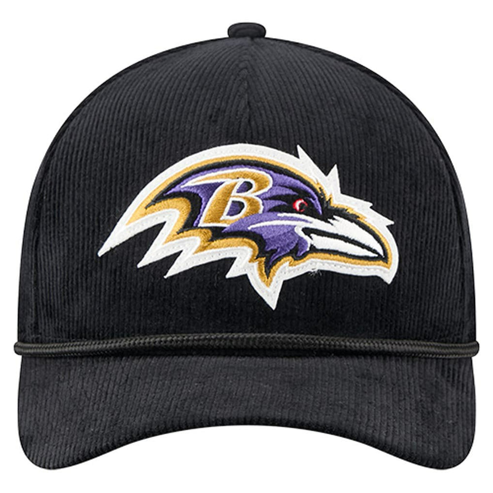 Baltimore Ravens New Era Cord Corduroy 9FORTY A-Frame Adjustable Hat - Black for sale