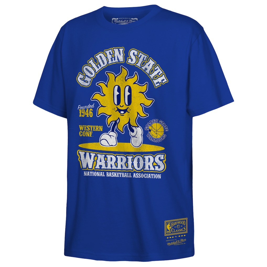 Golden State Warriors Youth Retro Mascot Script T-Shirt sale - Royal online