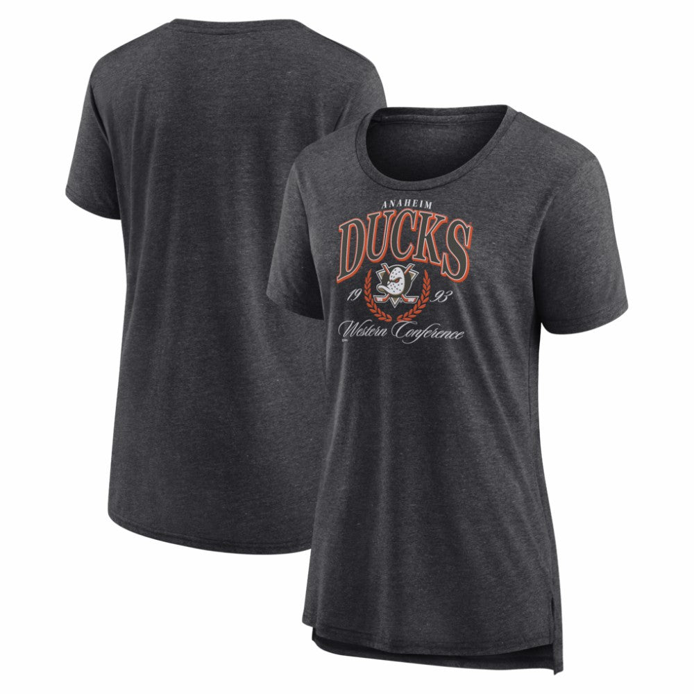 Anaheim Ducks Women's Reign Supreme Tri-Blend T-Shirt - Gray T-shirts