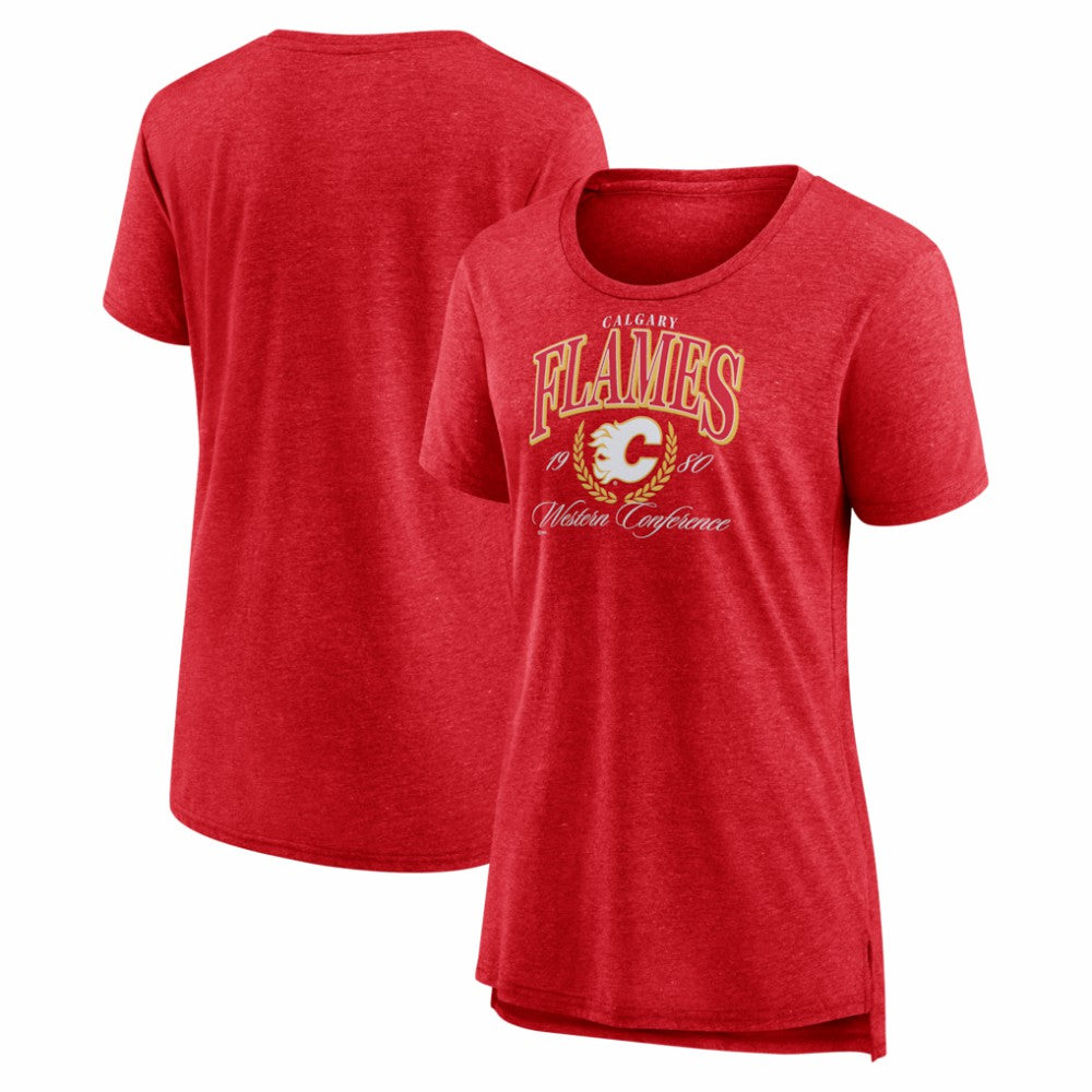 Calgary Flames Women's Reign Supreme Tri-Blend T-Shirt - Red T-shirts