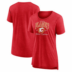 Calgary Flames Women's Reign Supreme Tri-Blend T-Shirt - Red T-shirts
