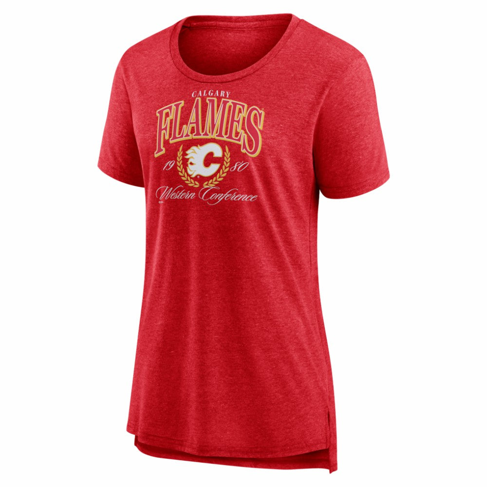 Calgary Flames Women's Reign Supreme Tri-Blend T-Shirt - Red T-shirts