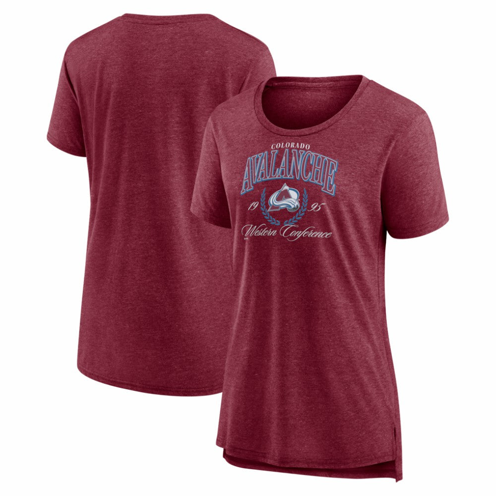 Colorado Avalanche Women's Reign Supreme Tri-Blend T-Shirt - Burgundy T-shirts