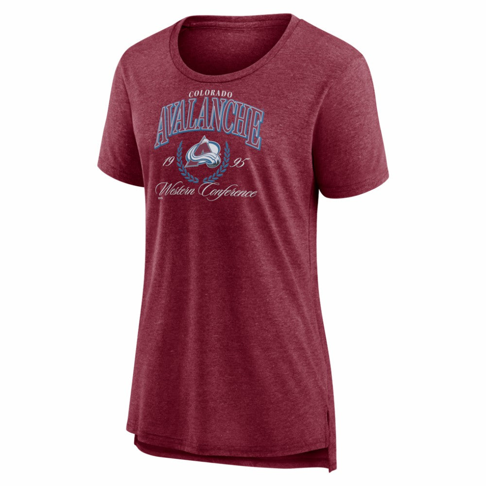 Colorado Avalanche Women's Reign Supreme Tri-Blend T-Shirt - Burgundy T-shirts